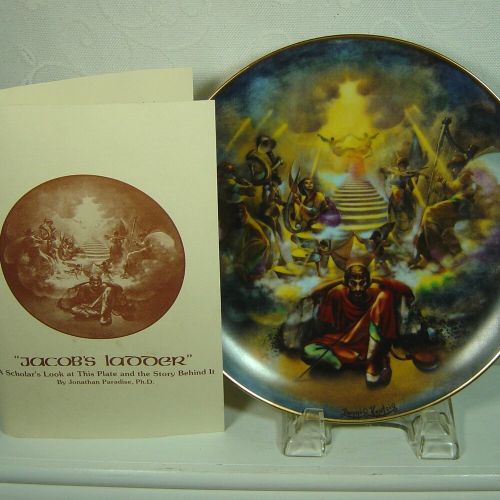 Vintage Yiannis Koutsis plate-Jacob's Ladder-10th in The Creation Series-1978